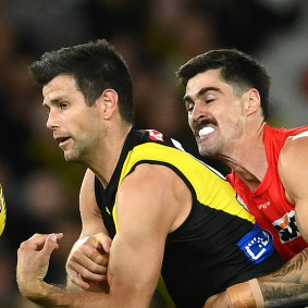 Trent Cotchin is one of the 30-and-over crew on the Tigers’ list.