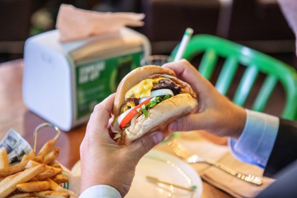 A burger from Wahlburgers in Sydney.