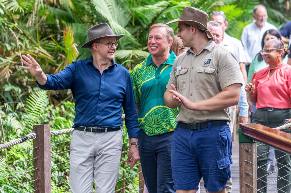 Prime Minister Anthony Albanese and Queensland Premier Steven Miles visit Far North Queensland after announcing a $25.25 million tourism recovery program.