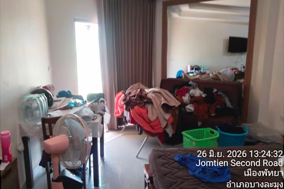 The inside of Simon Peter Carman’s Thailand apartment.