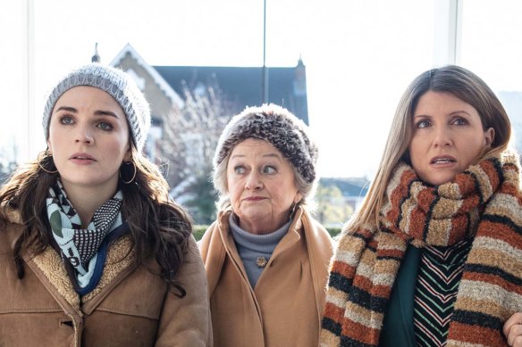 “I wanted to show that loneliness doesn’t look like a donkey advert in a sanctuary,” says Aisling Bea, pictured with Sorcha Cusack and Sharon Horgan.
