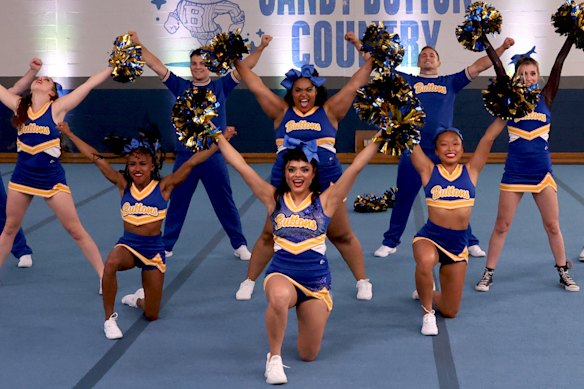Band of misfits: the Headltston Buttons cheer squad in Stumble.