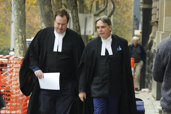 Dermot Dann, KC, (right) arriving at the Supreme Court.