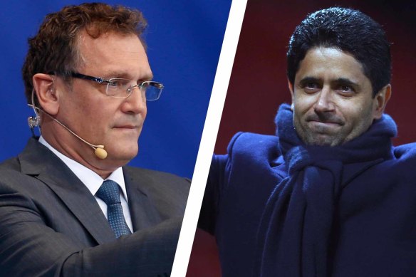 The former FIFA secretary general Jerome Valcke and Paris Saint-Germain president Nasser Al-Khelaifi have been charged by Swiss prosecutors.