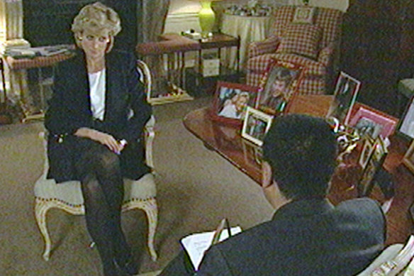 Princess Diana during the interview with BBC reporter Martin Bashir.