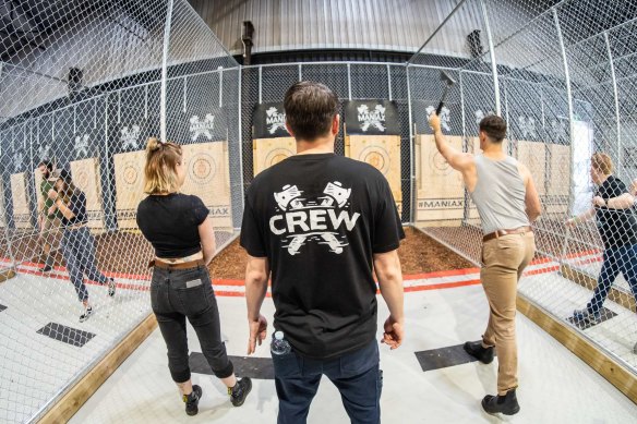Maniax have opened a new axe-throwing bar in Adelaide Street in the CBD.