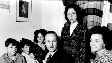 Dr William McBride with David, far left, and the rest of the McBride family in their Blakehurst home in 1972.