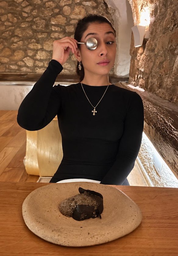 Symonne Torpy dining at Orma Roma in Rome.
