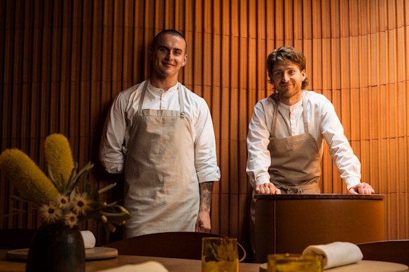 Hugh Allen (right) with head chef Michael McAulay.