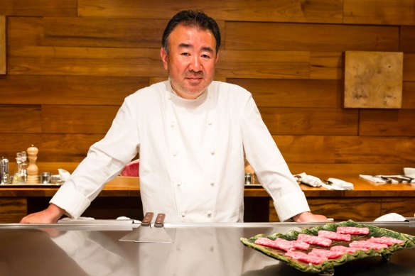 Tetsuya Wakuda at Waku Ghin, his restaurant at Singapore’s Marina Bay Sands casino complex.