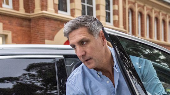 Swans CEO Matthew Pavlich arrives at Swans HQ at the Entertainment quarter in Moore Park on August 20.