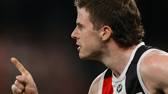 Jack Higgins starred for St Kilda against Gold Coast.