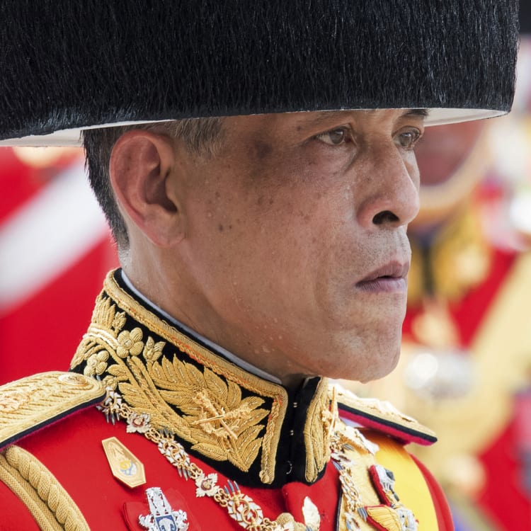 Thai King Maha Vajiralongkorn during the funeral procession for his father, Bhumibol Adulyadej, in 2017.