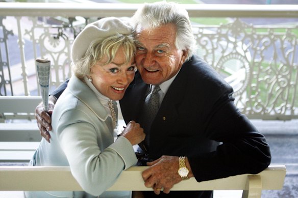 Bob Hawke and Blanche d'Alpuget at the Bob Hawke Handicap, Randwick, 2006.
