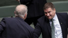 Llew O'Brien was congratulated by Scott Morrison after the vote. 