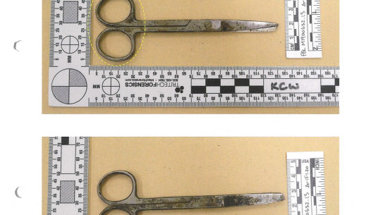 The scissors used to attack Constable Zachary Rolfe.