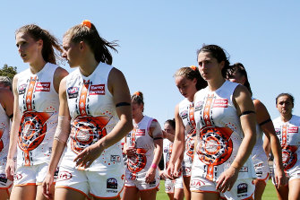 The Giants were whisked straight to the airport after their match against Fremantle.