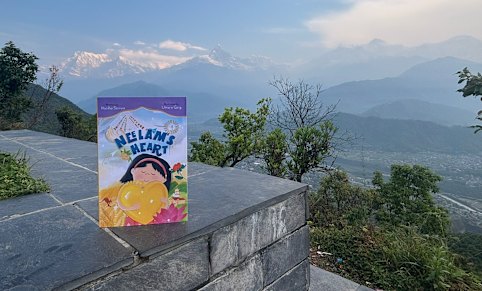 My mother’s copy of Neelam’s Heart on a recent trip to Nepal.