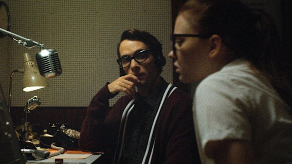 Jake Horowitz (left) and Sierra McCormick star in The Vast of Night, on Amazon Prime Video. 