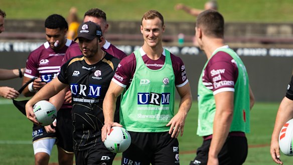 Daly Cherry-Evans at Manly training on Thursday.