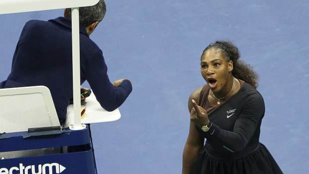 Flashpoint: Williams clashes with the chair umpire at the US Open.