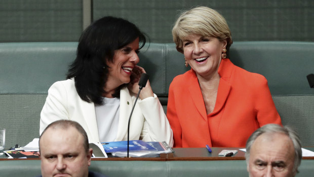 Liberal MP Julia Banks with former foreign minister Julie Bishop.