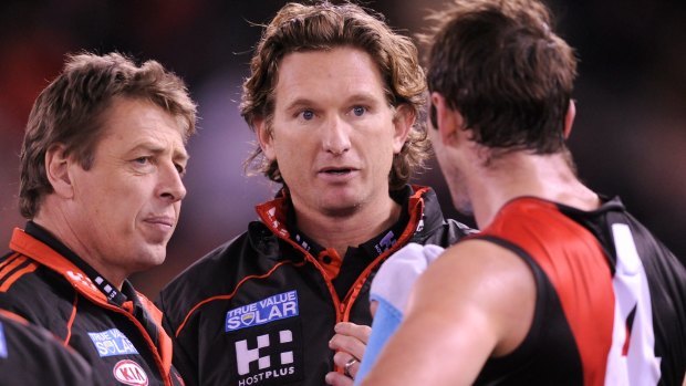 Mark Thompson and James Hird in their coaching days at Essendon.