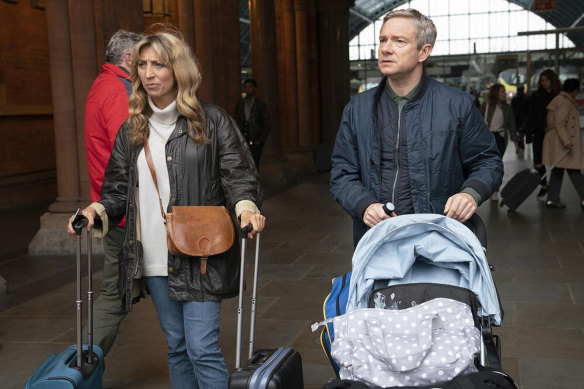 Daisy Haggard and Martin Freeman in Breeders, a comedy with a brittle view of the trials of parenting.