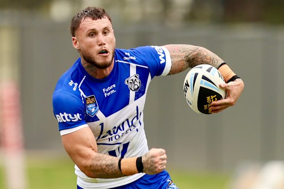 Bronson Xerri in action for the Bulldogs in a NSW Cup clash against the Raiders. 