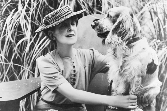 Elizabeth von Arnim with her cocker spaniel, Billy.