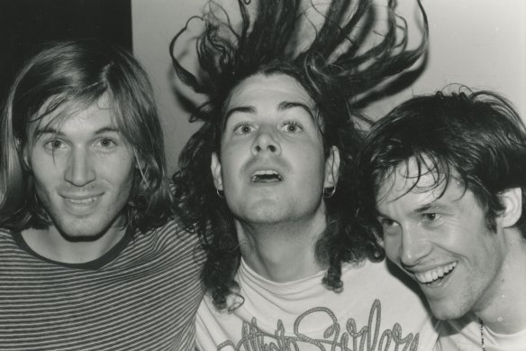 Evan Dando, Tom Morgan and Nic Dalton at the Annandale Hotel in 1991. 