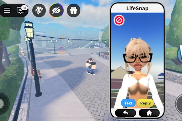 This masthead explored a number of Roblox games with inbuilt social media like apps. In this one, reporters were sent sexualised images. 
