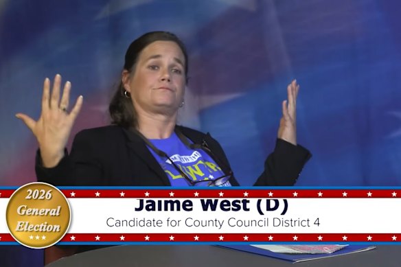 Asked for a final message to voters, West turned to the camera and said: “We have guns too.” She then threw up her hands.