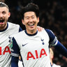 Son Heung-min celebrates.