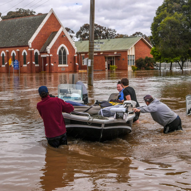 Floodwaters devastated the central Victorian town of Rochester in 2022.