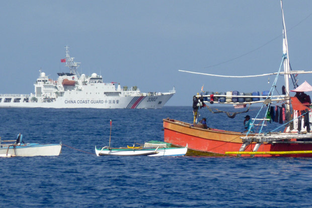 A Philippine fishing boat near Scarborough Shoal, where the Chinese Coast Guard patrols.