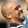 Will Kennedy celebrates a Sharks try on Easter Sunday.