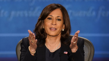 Senator Harris during her debate with Vice-President Mike Pence.