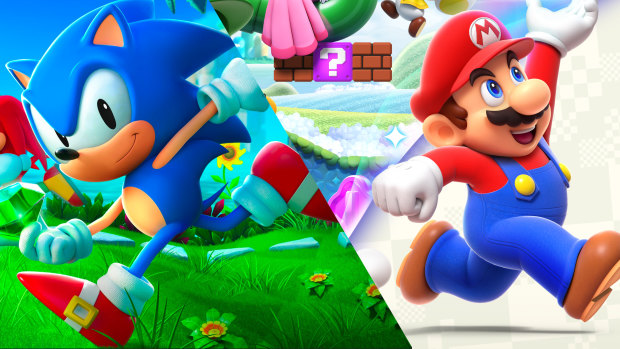 The new Sonic and Mario games both return to a 2D format, both support up to four players at a time, and both reflect past games.