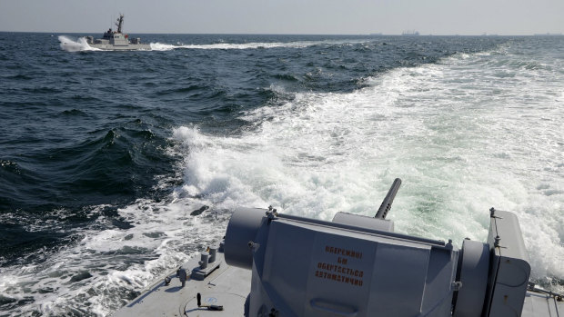 The Ukrainian navy says a Russian coast guard vessel rammed a Ukrainian navy tugboat near Crimea, damaging the ship's engines and hull. 