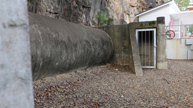 Part of the pipe air-raid shelter in the Howard Smith Wharves Precinct, which is the only one of its kind in Brisbane.