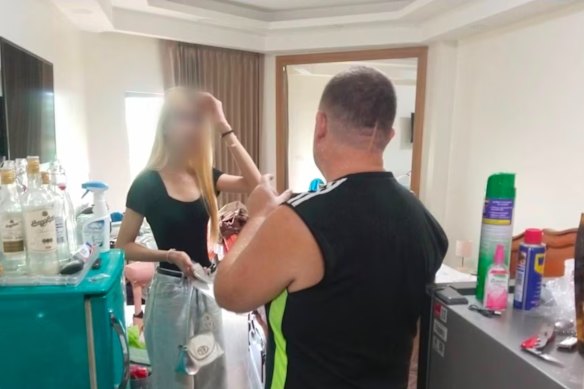 A friend of Tunchanok Donhomla at the Thailand residence where Simon Carman lived on the day after she went missing. A scar is visible on the back of Carman’s head.