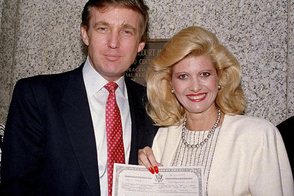 Donald Trump and then-wife, Ivana Trump after she was sworn in as a US citizen in New York in May 1988.
