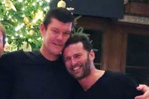 Bromance lives on: James Packer and Karl Stefanovic share Christmas in Aspen two years ago. 