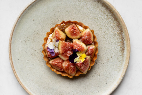 The fig, ricotta and walnut tart at Bar Rochford.