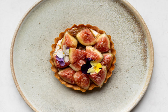 The fig, ricotta and walnut tart at Bar Rochford.