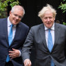 Boris Johnson hails Scott Morrison’s ‘heroic’ net zero policy