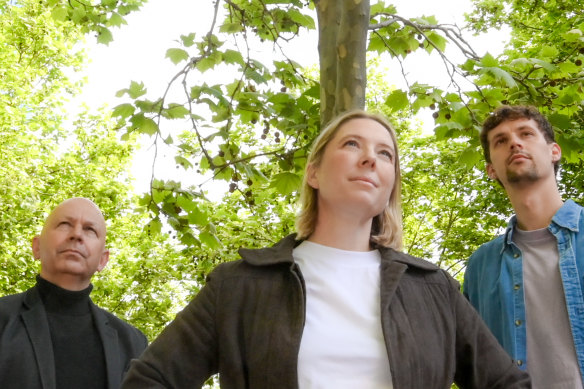 Voices for Melbourne council candidates Greg Bisinella, Mary Masters and James Vasilev-Robertson.