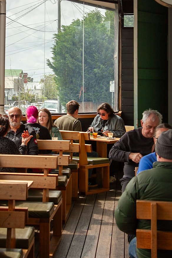 Box Office extends out to a sunny streetside deck.