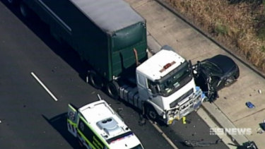 The truck hit the family’s car on the M5 motorway on November 27, 2019.